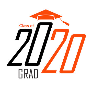 Class of 2020 Congratulations Graduate Typography with Cap and Tassel