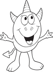 Cute Silly Monster Alien Vector Illustration Art