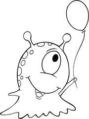 Cute Silly Monster Alien Vector Illustration Art