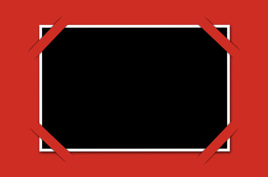 cadre photo sur fond rouge .