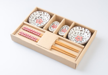 chinese chopsticks or chopsticks set on a background.