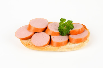 Brot mit Fleischwurst