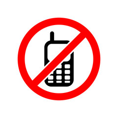 no mobile phone vector icon