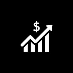 Stats dollar vector icon