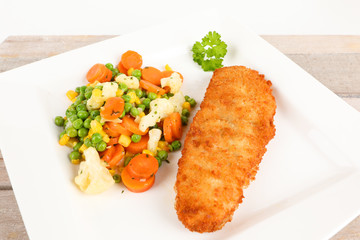 Backfisch mit Gemüse