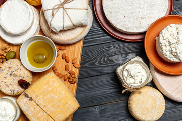 Mix cheese on the table