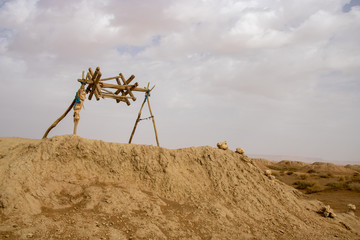 old wells in the desert used by the nomads of morocco