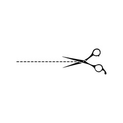 Scissors with cut out vector icon