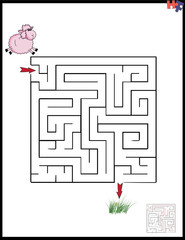 Cartoon Vector Illustration of Education Maze
