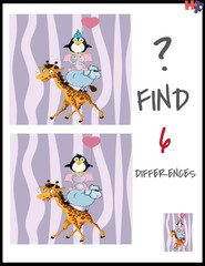 Cartoon Vector Illustration of Find the Differences