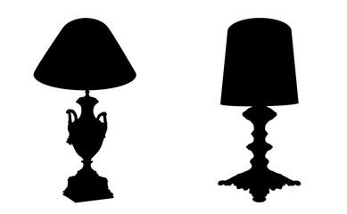 Table lamps on white background