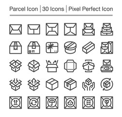 parcel post,package line icon,editable stroke,pixel perfect icon 