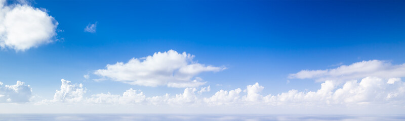 Wide panoramic blue sky background