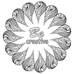 Quote adult coloring page
