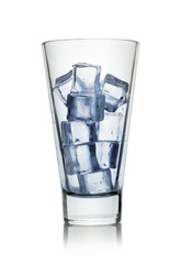 ice cubes for a drink in a glass