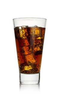 cold cola with ice