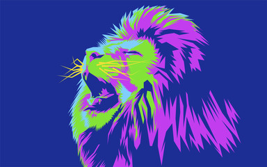 Head Lion Pop Art