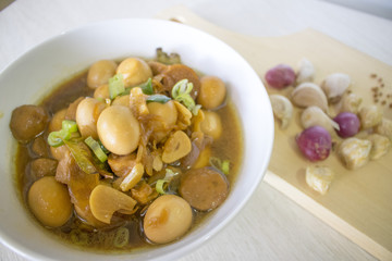 Quail Eggs with Soy Sauce, Fried Tempeh, Indonesian Food | Asian Food
