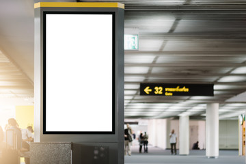 blank advertising billboard at airport.