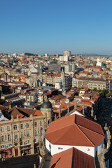 Fototapeta na wymiar Aerial view of the Historical Centre of Porto: view from Clerigos Tower, Portugal
