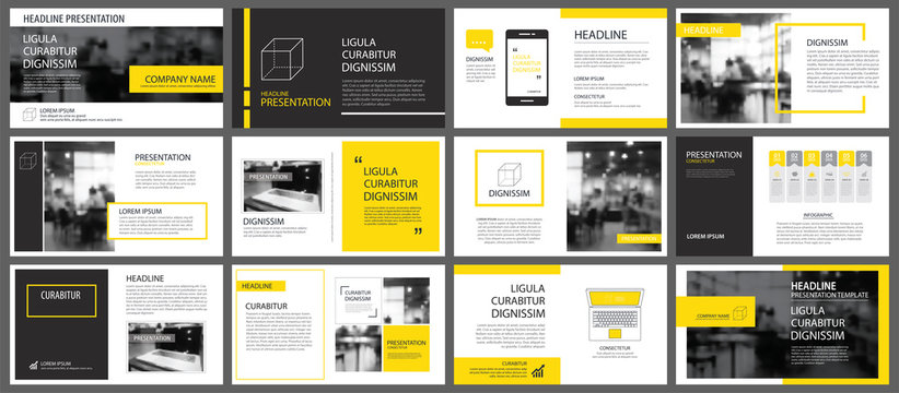 Yellow element for slide infographic on background. Presentation template. Use for business annual report, flyer, corporate marketing, leaflet, advertising, brochure, modern style.