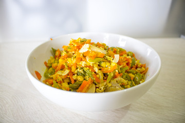 Salad Vegetables with Corn, Carrot, Long Beans, Indonesian Food | Assian Food