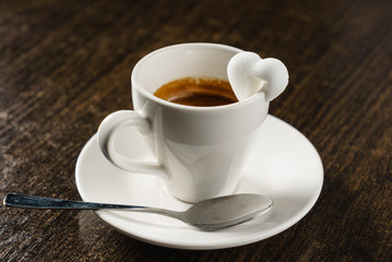 coffee with sugar heart