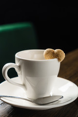 coffee with sugar heart