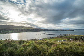 Scenic Landscape View of Mountain, Forest and Lake in Scottish Highlands.