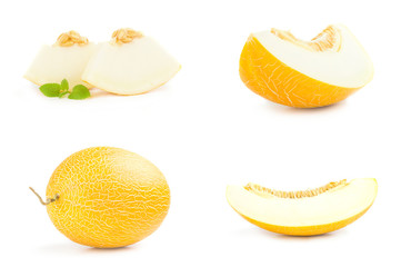 Collage of fresh sweet melon