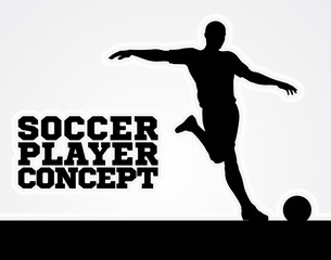 Soccer Football Player Concept Silhouette
