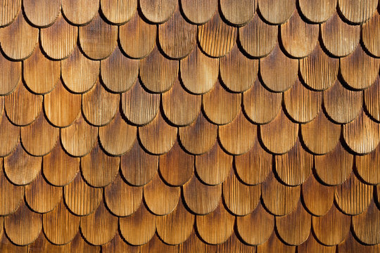 Wood shingles, close-up