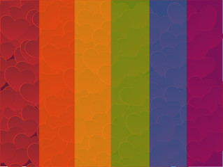 LGBT rainbow Vector background to the day of the holy Valentine or February 14, the day of all lovers.