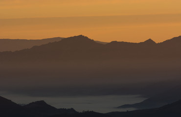 Sunset in the mountains