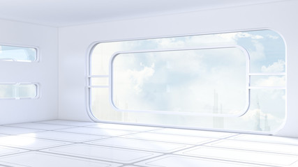 Futuristic room, D Rendering