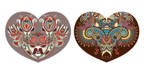 ornamental floral heart shape to valentines day design
