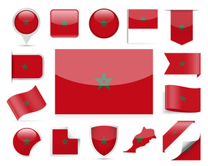Morocco Flag Vector Set