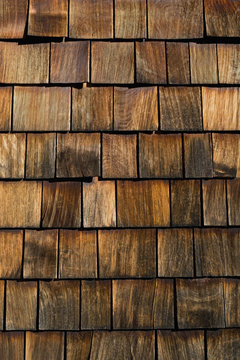 Wood shingles, close-up