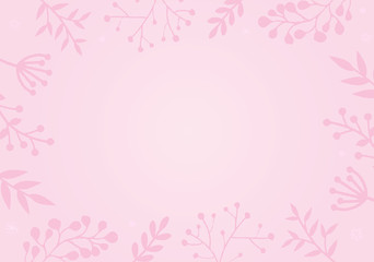 Pastel pink color background with flower border