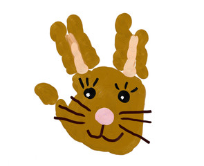 Handabdruck Osterhase