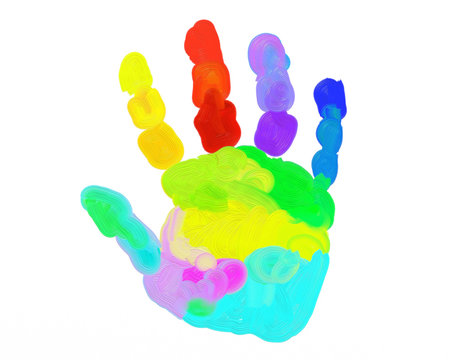 Handabdruck farbig