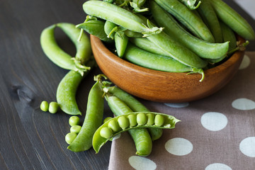 Green pea. Close-up.