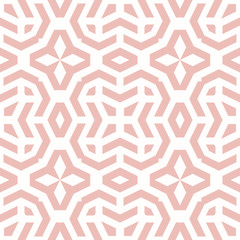 Seamless background for your designs. Modern vector pink and white ornament. Geometric abstract pattern