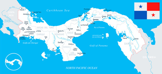 Panama Map - detailed vector illustration