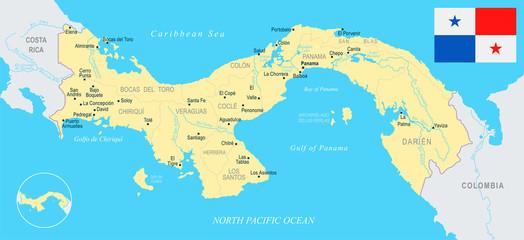Panama Map - Detailed Vector Illustration