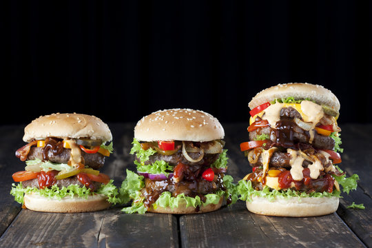 Three double burgers