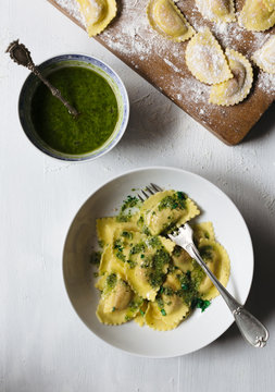 Homemade Ravioli With Pesto