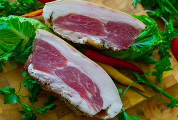 Delicious smoked meat cooked in the traditional way.