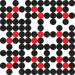 Circles mosaic geometric vector seamless pattern.