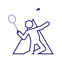 Triangle Shape Badminton Sport Figure Outline Symbol Vector Illustration